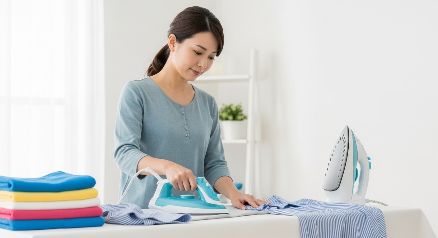 洗濯物をたたんだりアイロンをかけたりする作業スペース