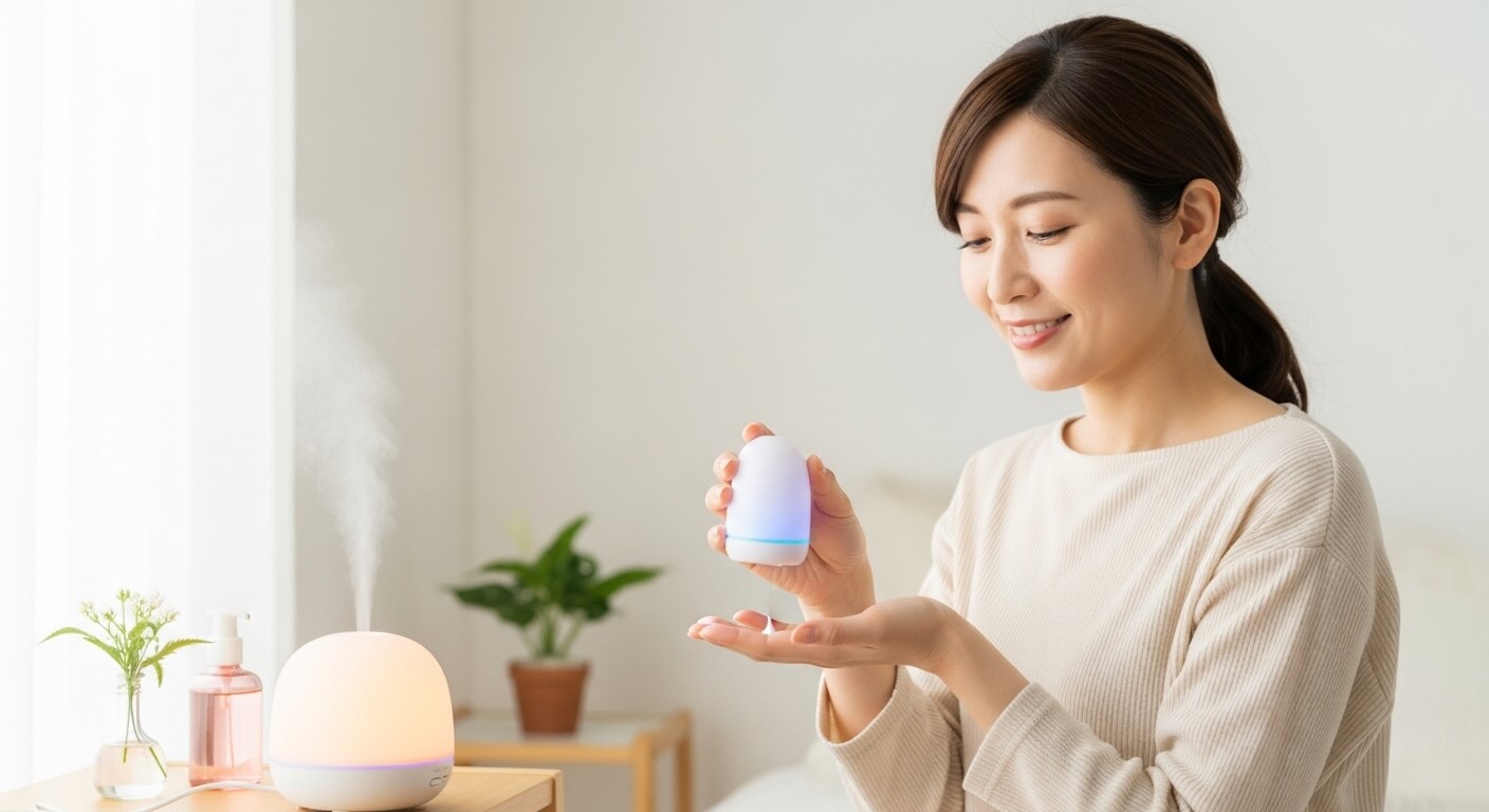 アロマオイルでリラックスする空間