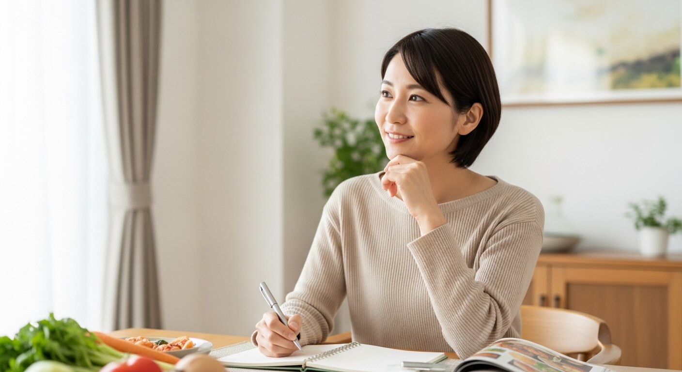 メニューを考える主婦のイメージ