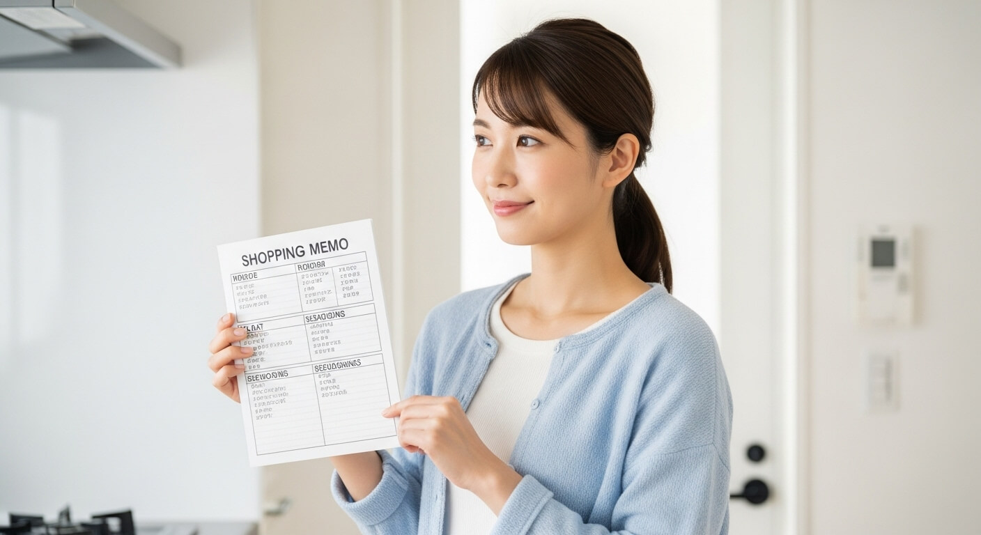 カテゴリごとに分けられた買い物リスト