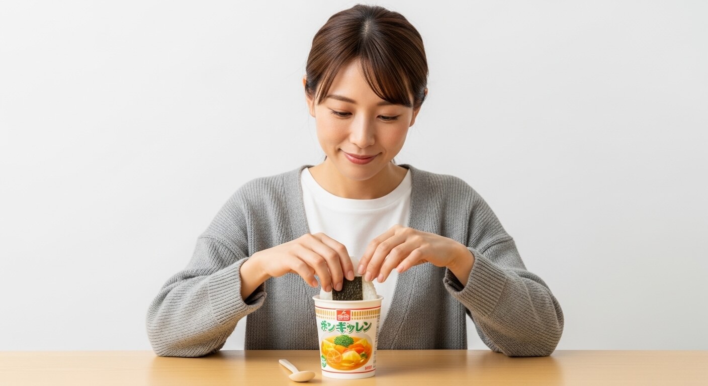 玄米おにぎりと具だくさんスープのセット