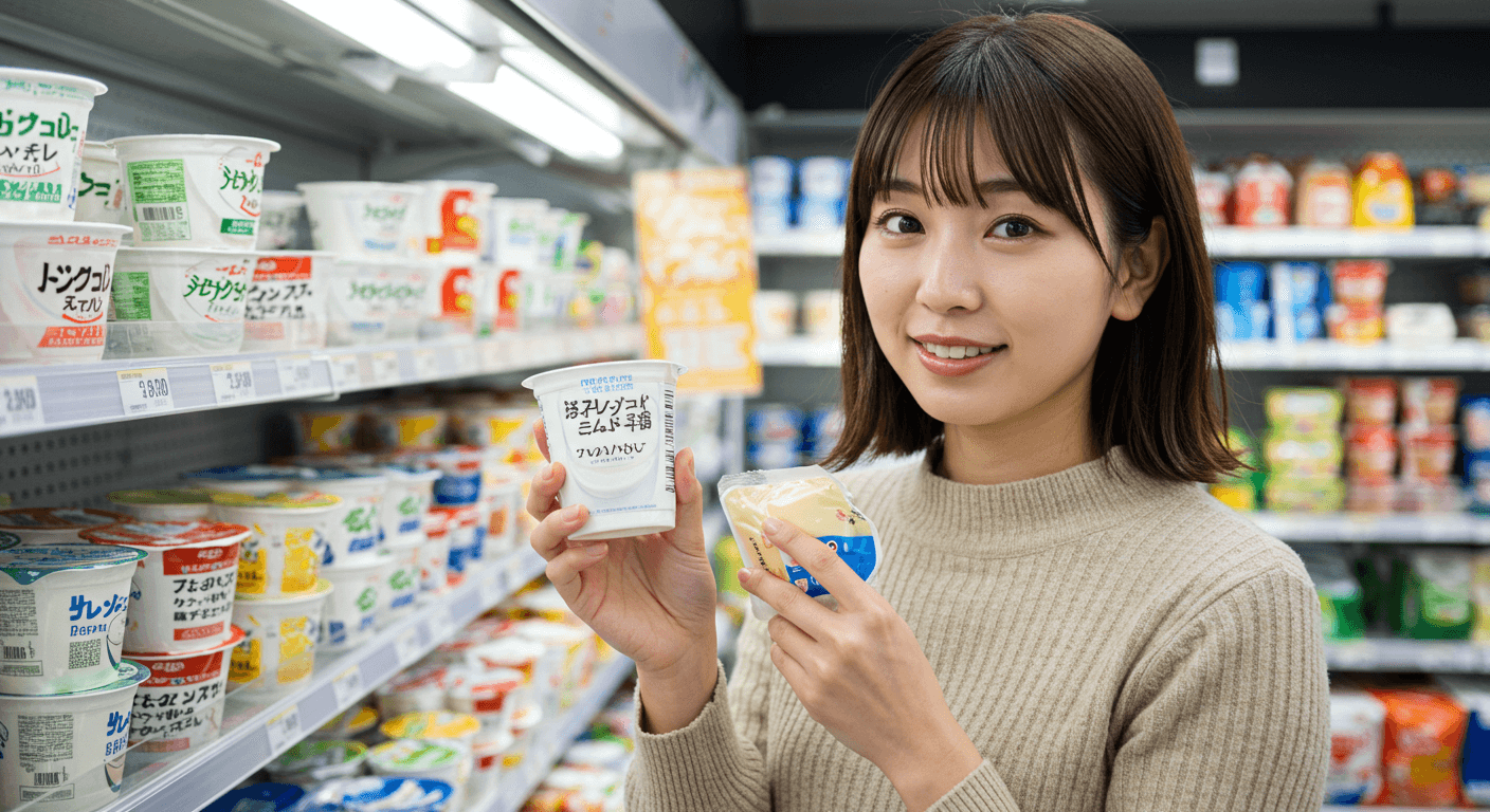 プレーンヨーグルトとチーズスティックのイメージ