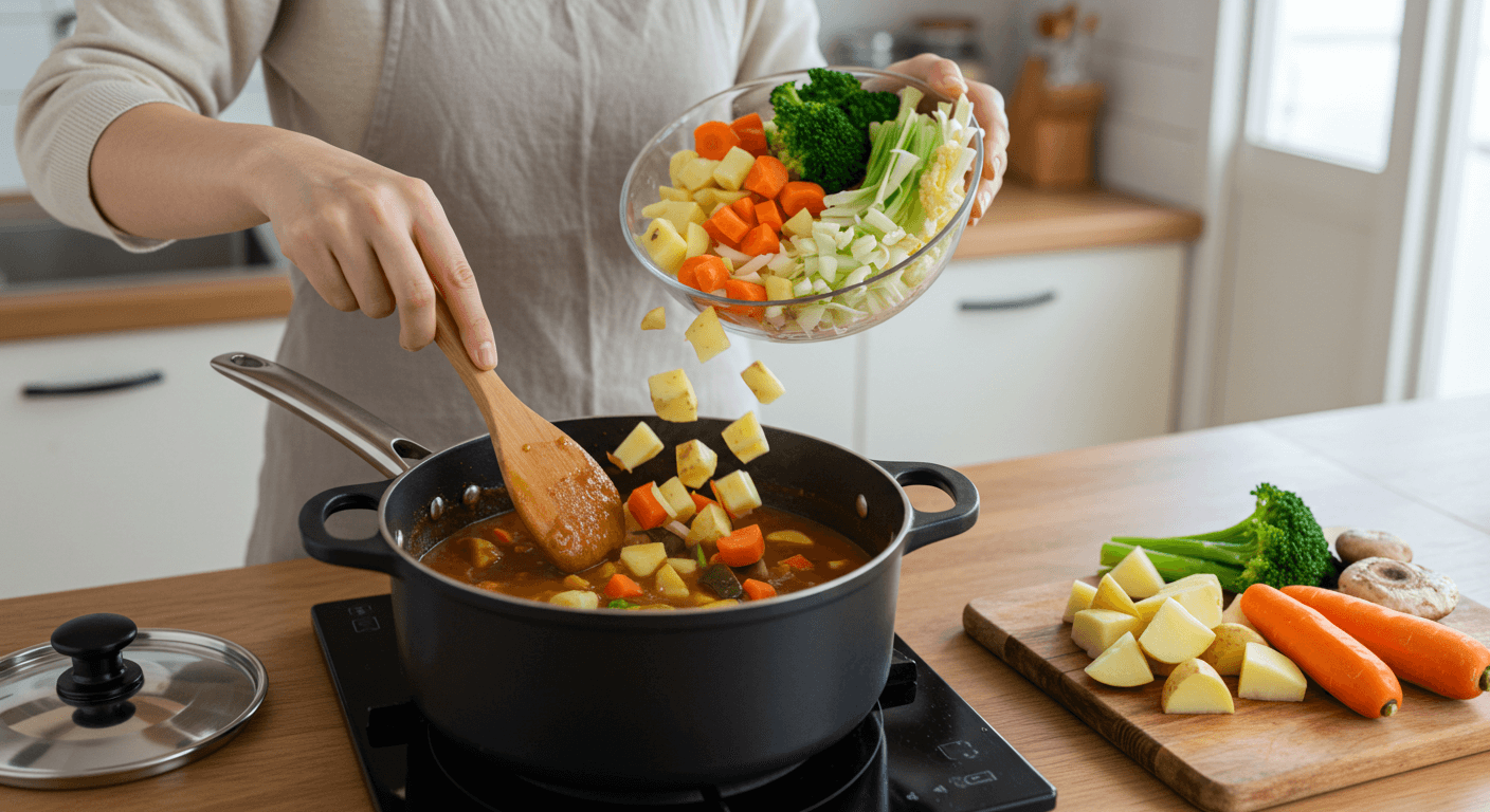 煮込まれたカレーやシチューのイメージ