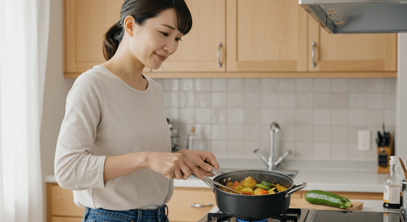冷蔵庫の残り野菜で作る具だくさんカレー