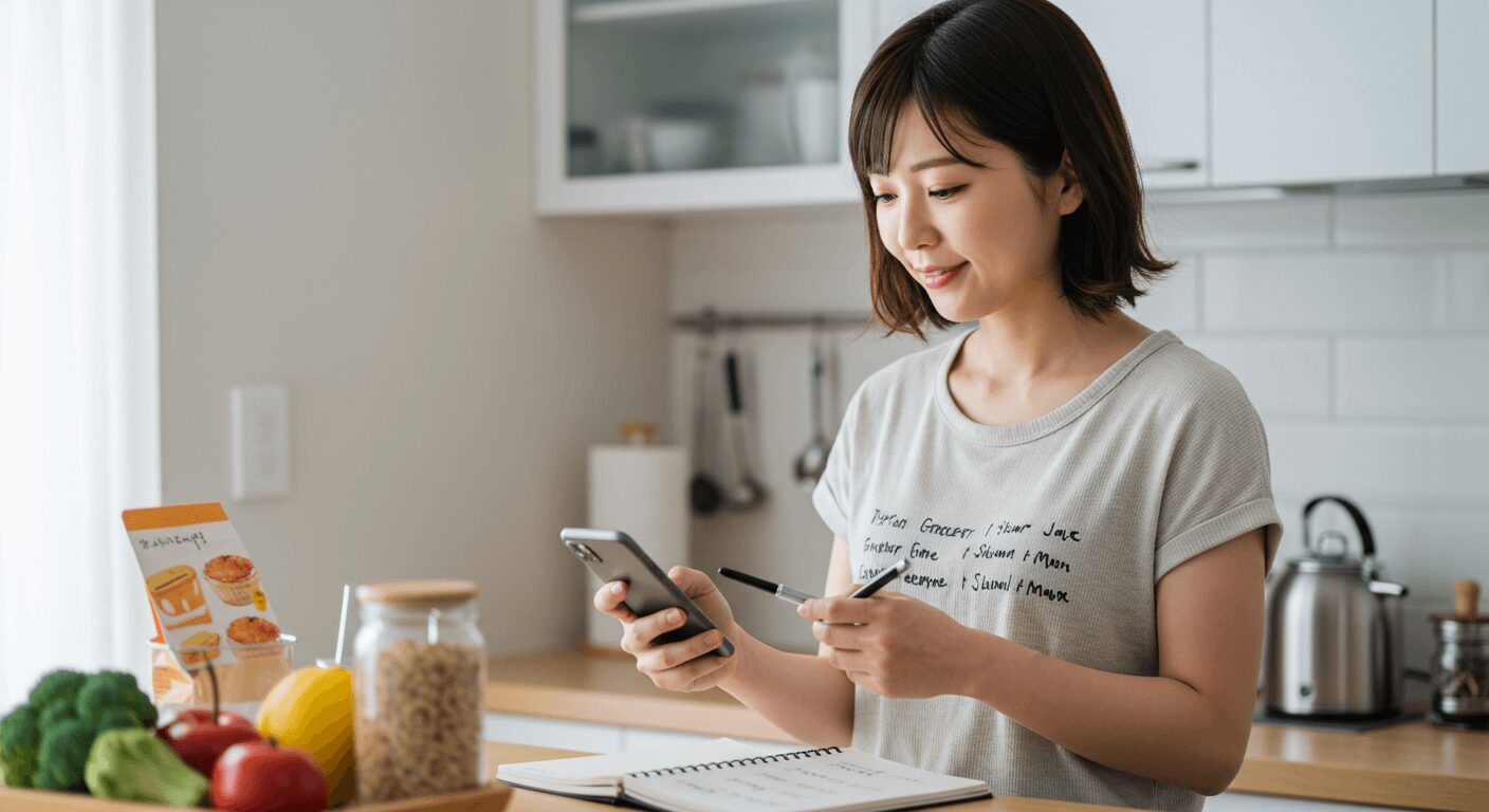 カテゴリ別に整理された買い物メモ